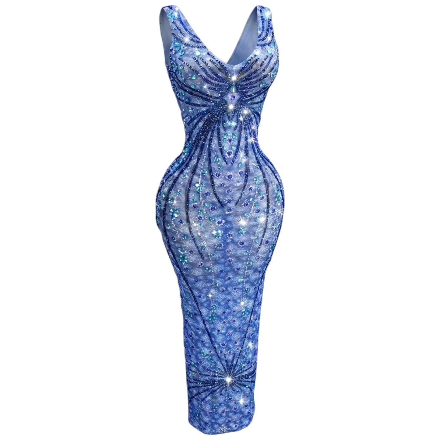 Blue Crystal Butterfly Maxi Dress – BlueStar Cascade