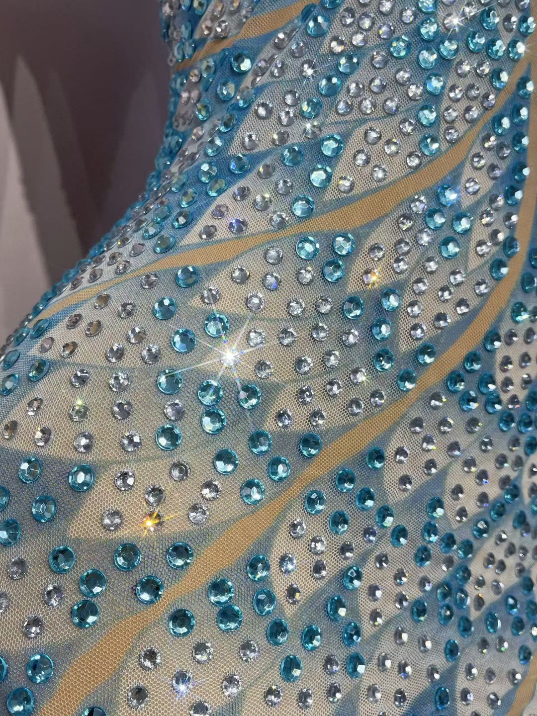 Blue Crystal Mermaid Maxi Dress – Celestia