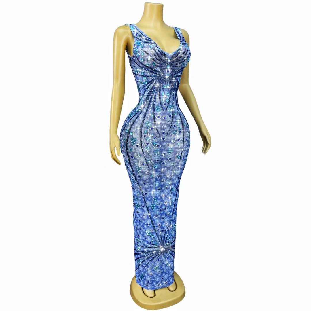 Blue Crystal Butterfly Maxi Dress – BlueStar Cascade