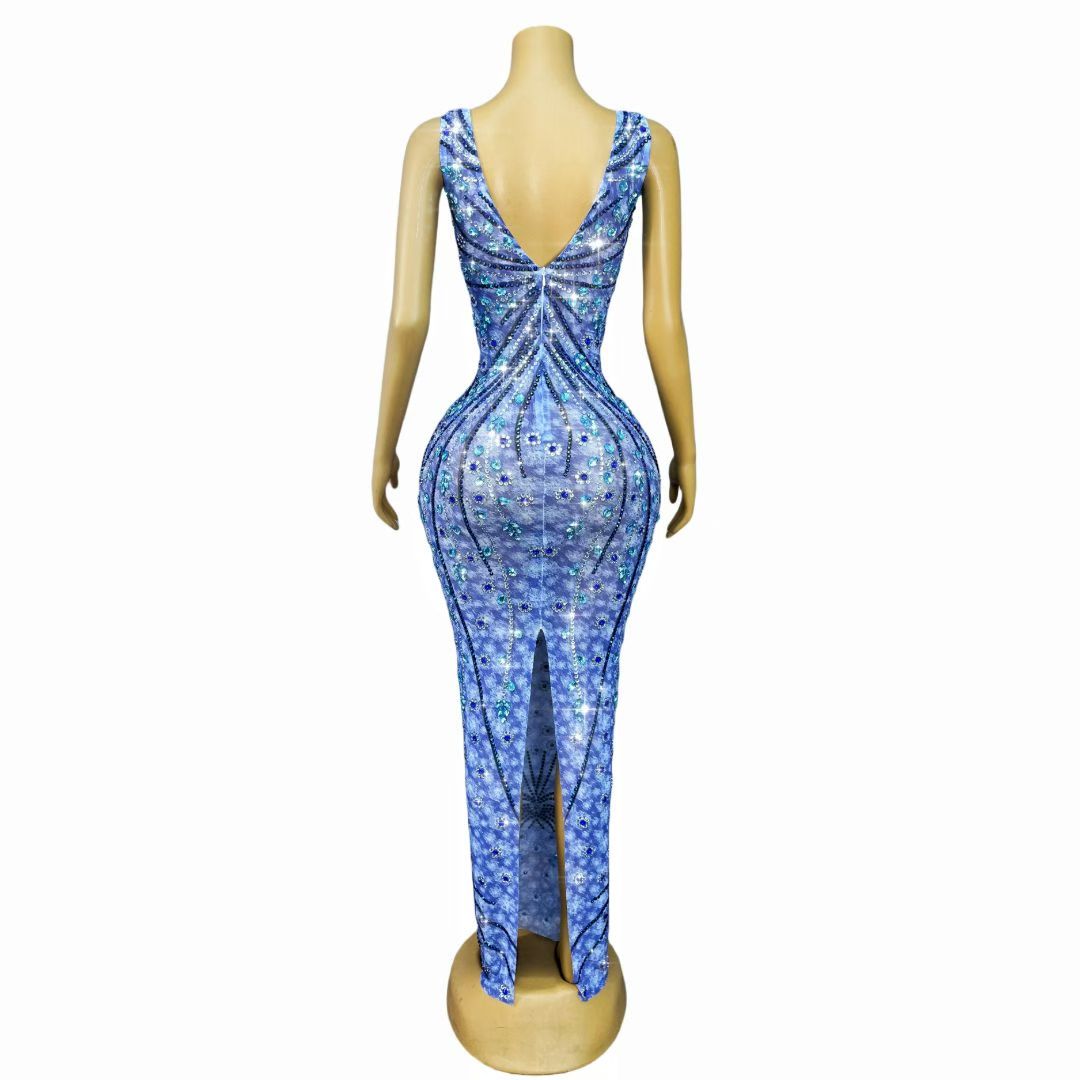 Blue Crystal Butterfly Maxi Dress – BlueStar Cascade