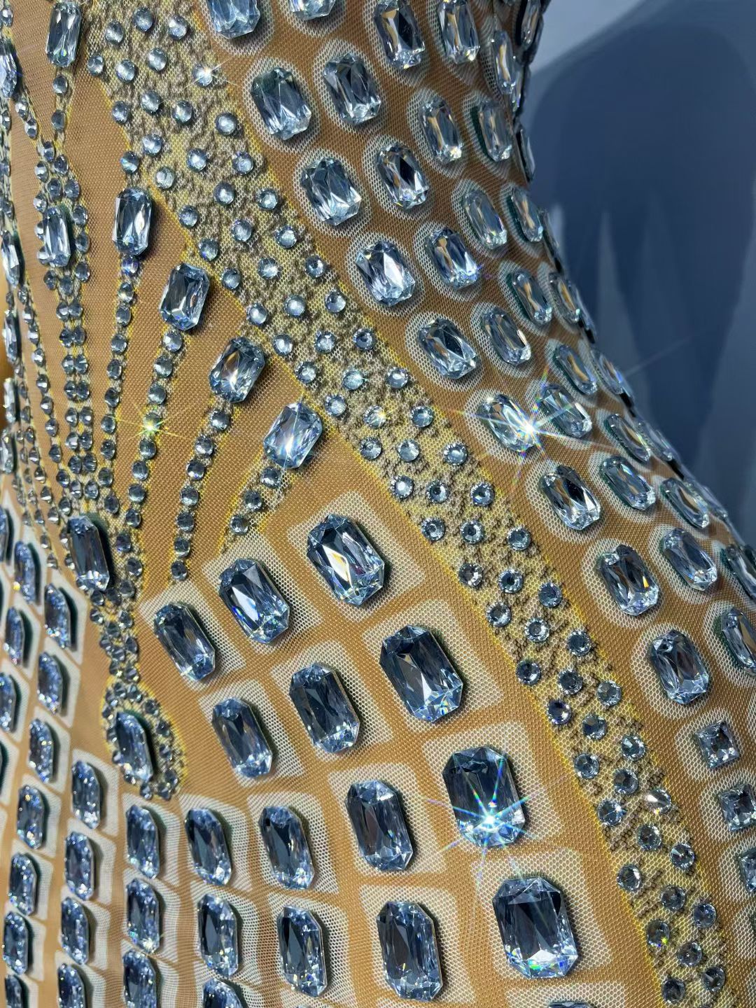 Luxury Crystal Mermaid Evening Gown | Rhinestone Halter Dress-Sheen