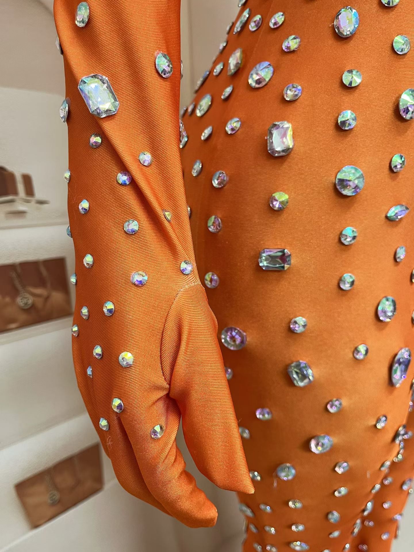 Sparkly Crystal Star Jumpsuit – Stage Queen Edition | Hand-Embellished Flared Bodysuit
