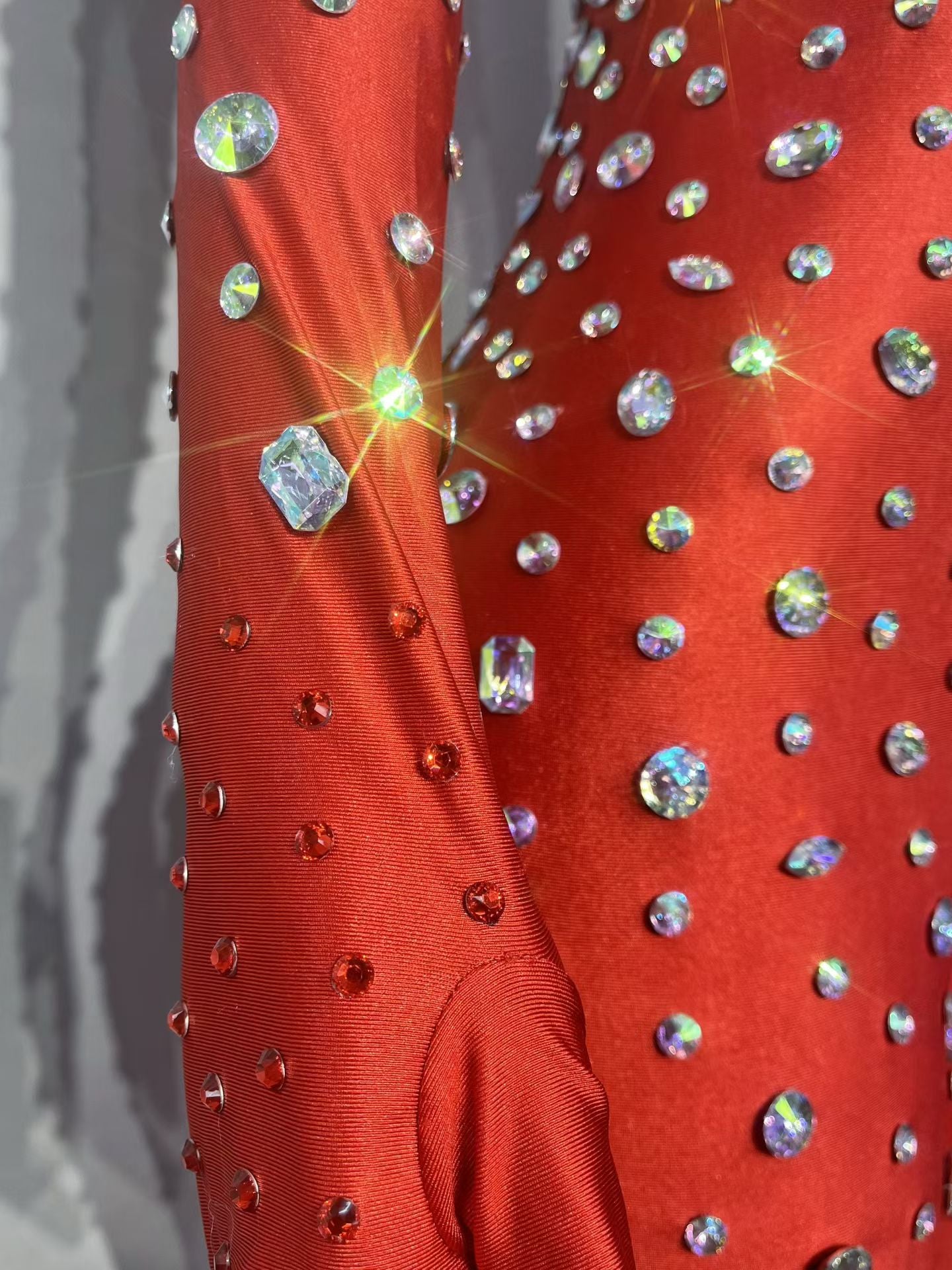 Sparkly Crystal Star Jumpsuit – Stage Queen Edition | Hand-Embellished Flared Bodysuit